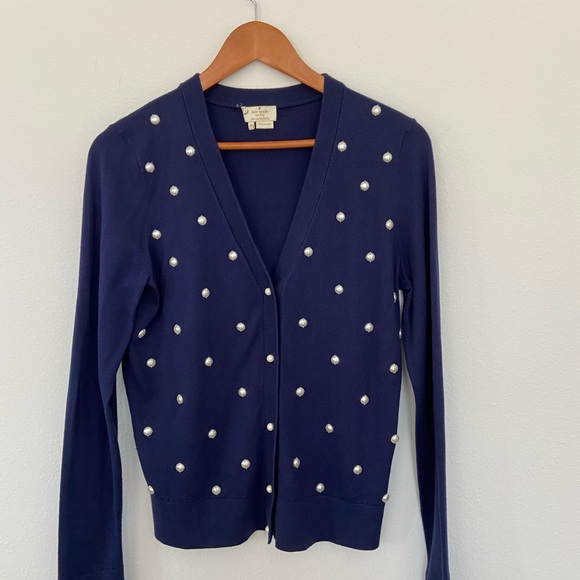 kate spade Sweaters - Kate Spade Galvin Pearl navy cardigan size Medium